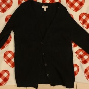F21 chunky knit black cardigan